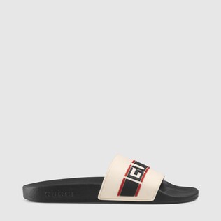 Gucci stripe rubber slide sandal