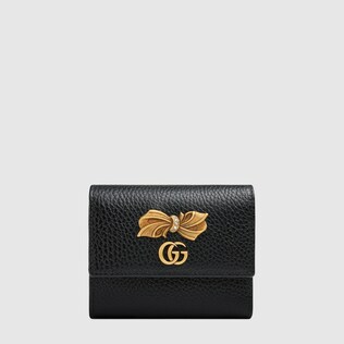 Leather wallet with bow