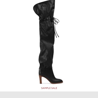 Leather over-the-knee boot