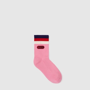 Cotton socks with Gucci game patch