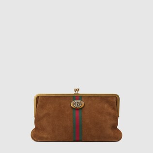 Gucci Handbags Ophidia Suede Clutch