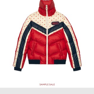 Nylon jacket with Gucci patch