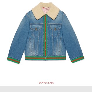 Denim jacket with shearling