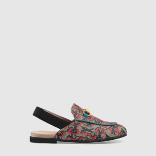 Toddler Princetown GG Gucci wolves slipper