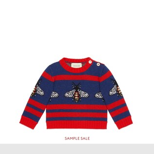 Baby bee jacquard wool sweater