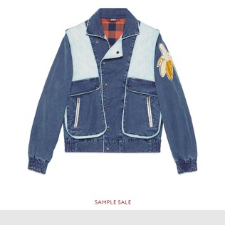 Gucci print washed denim jacket