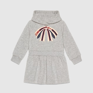 Baby cotton dress with Gucci stripe