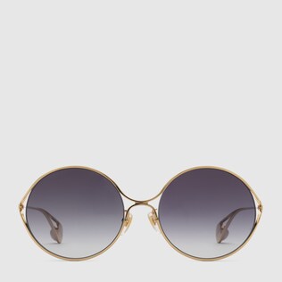 Round-frame metal sunglasses