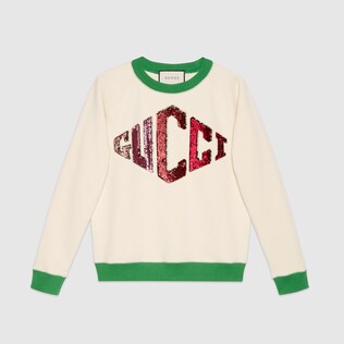Sweatshirt with Gucci game appliqué