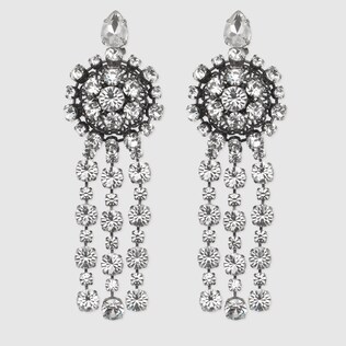 Fashion Earrings Gucci Metal Earrings With Drop Crystals