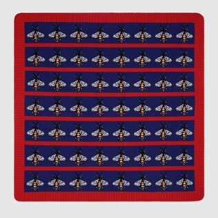 Bee jacquard wool baby blanket