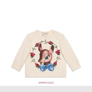 Baby sweatshirt with fawn print
