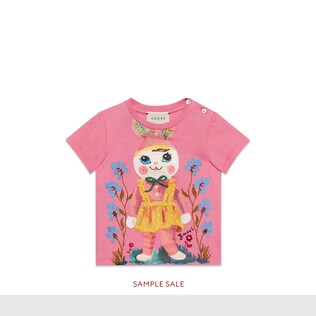 Baby T-shirt with doll print