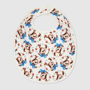 Baby fawns print cotton bib