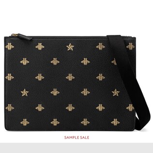 Men S Messenger Bags Gucci Bee Star Leather Messenger