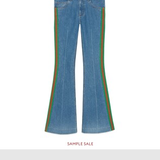 Stretch denim flare pant