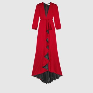 Heavy satin wrap dress