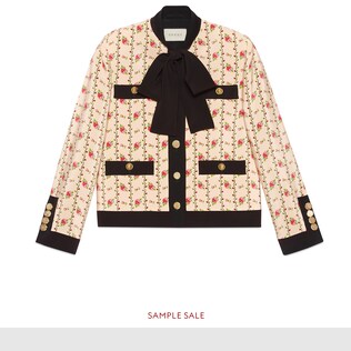 Rose print silk marocain jacket