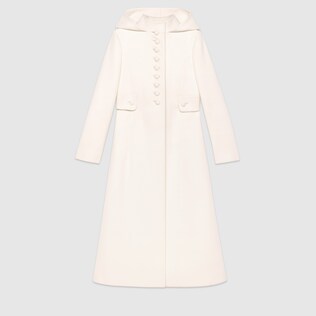 Wool coat with hood