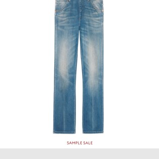 Denim straight leg pant