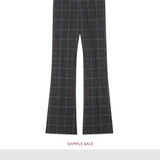 Check hearts wool bootcut pant
