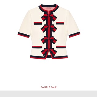 Wool jacket with Web bows