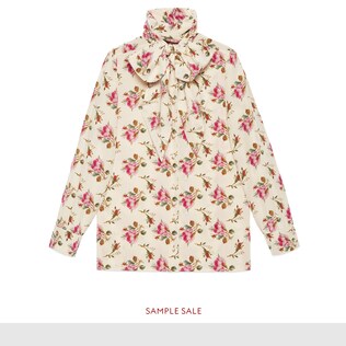 Rose print silk shirt