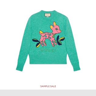 Wool sweater with fawn