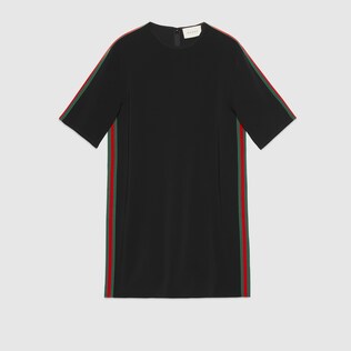 Stretch viscose tunic dress with Web