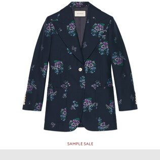 Flowers fil coupé cotton wool jacket
