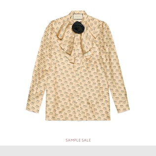 Gucci stamp silk shirt