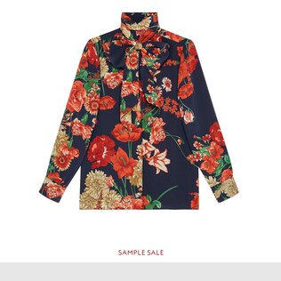 Spring bouquet silk shirt