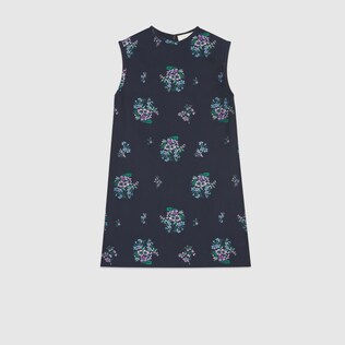 Flowers fil coupé cotton wool tunic top