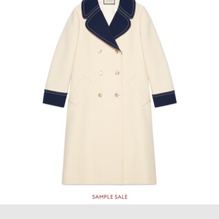 Wool coat with contrast details