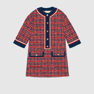 Tweed check tunic dress