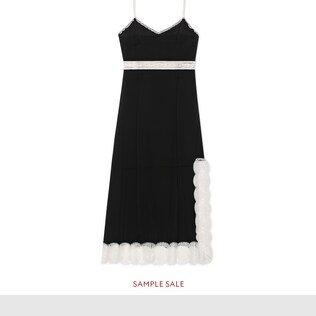 Silk dress with lace Gucci stripe