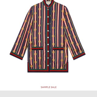 Square GG belts silk twill shirt