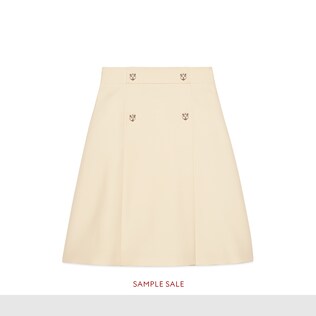 Wool silk A-line skirt