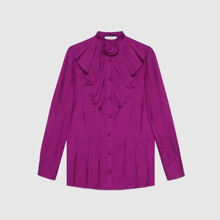Silk shirt with ruffles