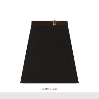 Linen canvas belted skirt