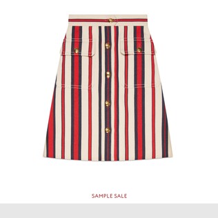 Striped denim skirt