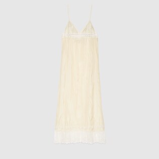 Silk dress with lace Gucci stripe