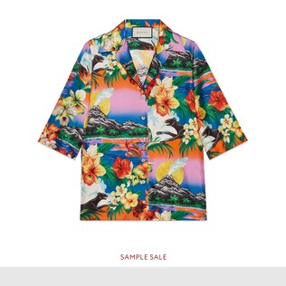 Hawaiian print silk shirt