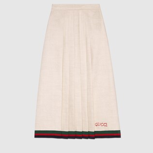 Linen pleated skirt
