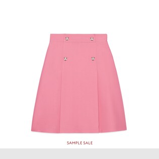 Wool silk A-line skirt