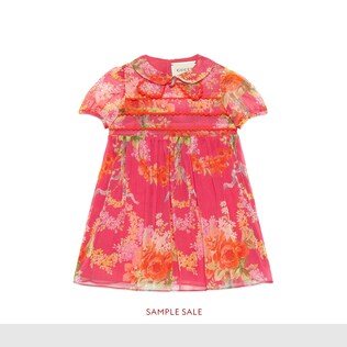 Baby S Dresses Gucci Baby Flower Garlands Silk Dress