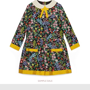 Children's floral print silk dress