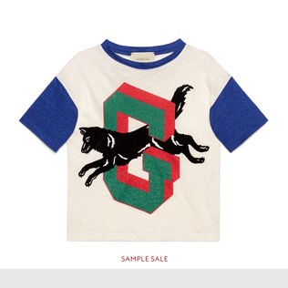 Children's G wolf linen T-shirt 
