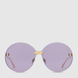 Round-frame rimless sunglasses 