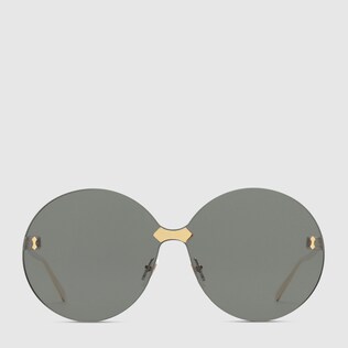 Round-frame rimless sunglasses 